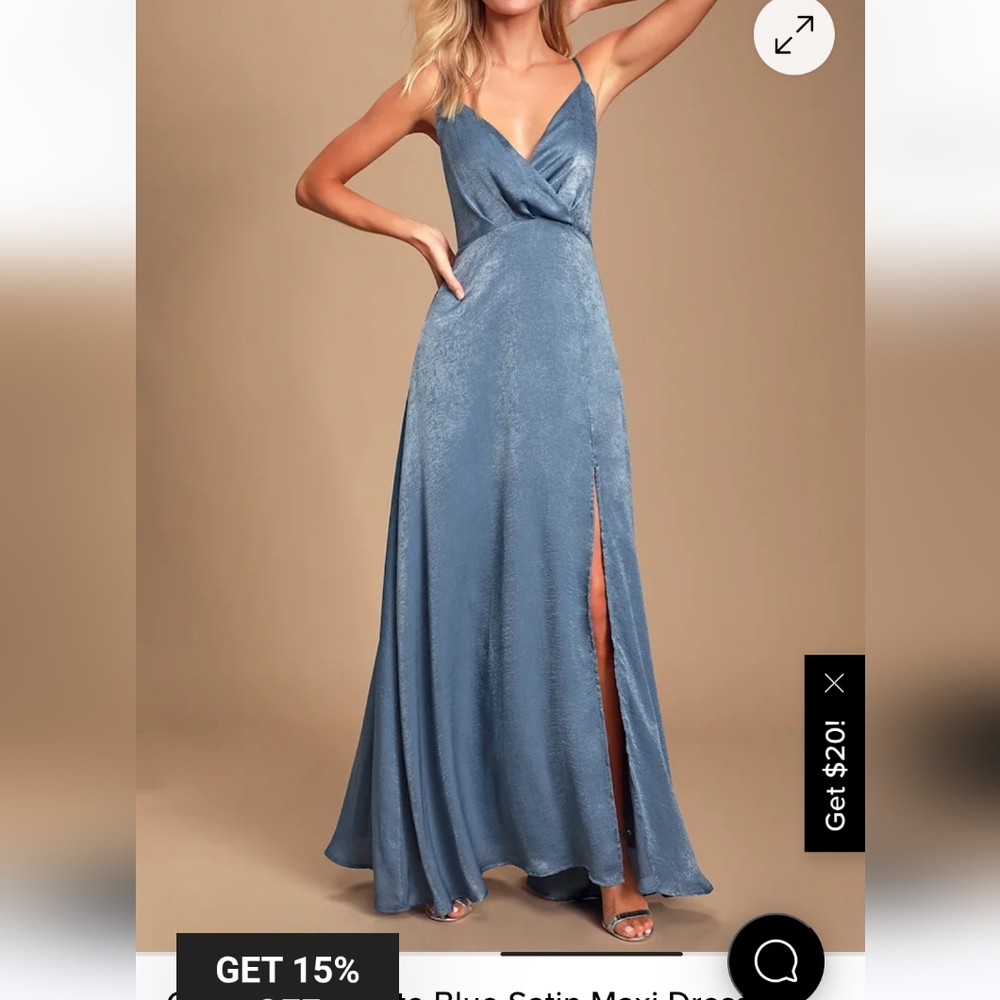 Lulu's Slate Blue Maxi Dress